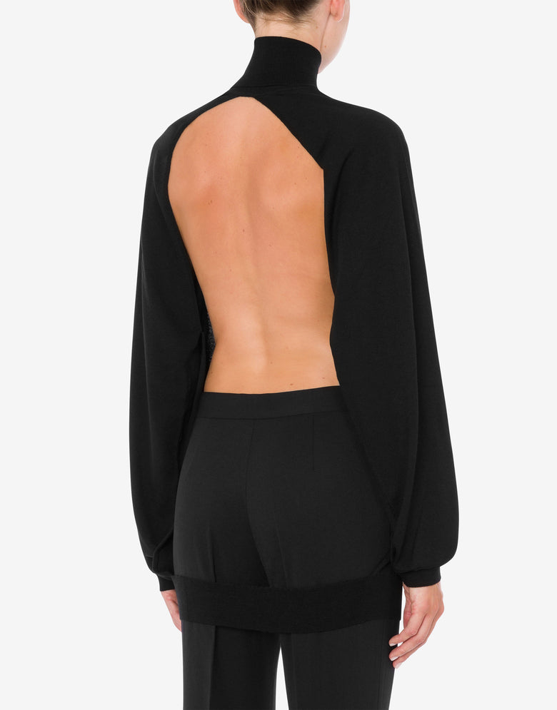 Jersey de lana con corte Golden M Negro Moschino 2