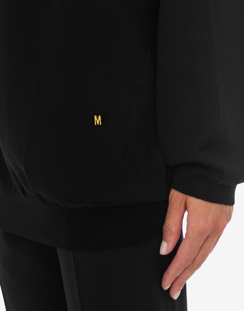 Jersey de lana con corte Golden M Negro Moschino 3