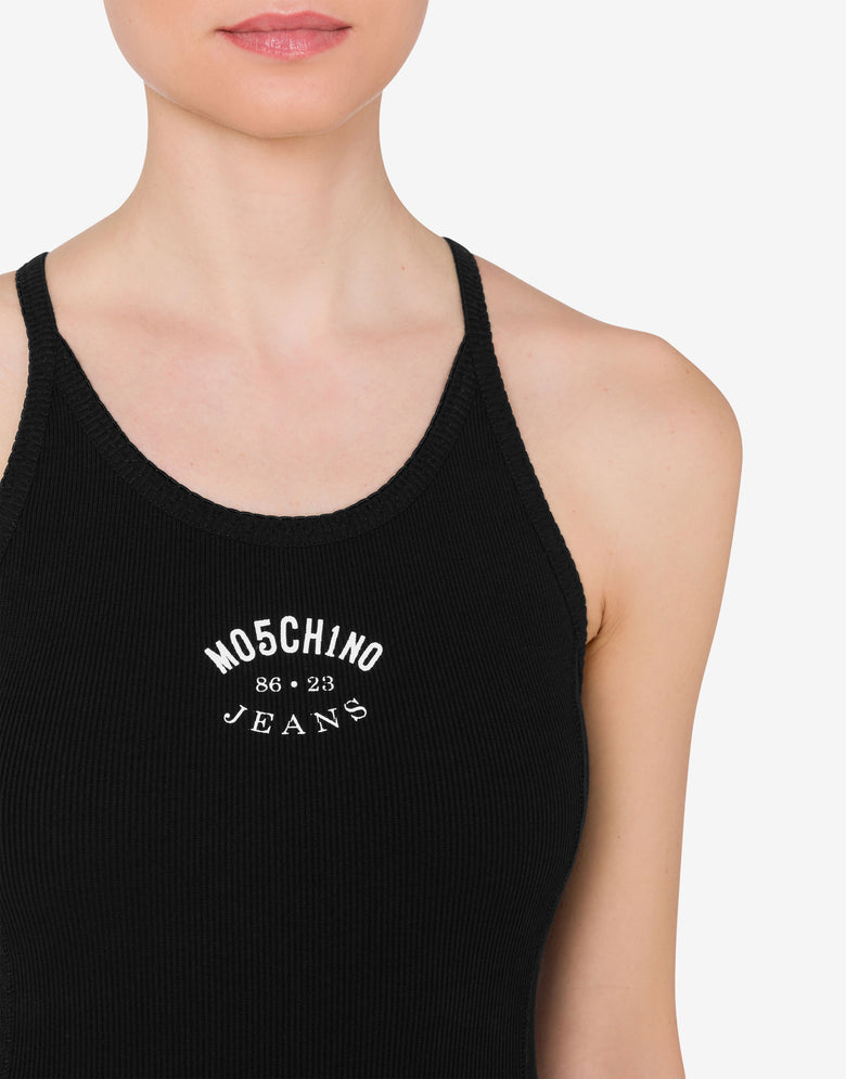 弹力罗纹棉质连衣裙 黑色 Moschino Jeans 3