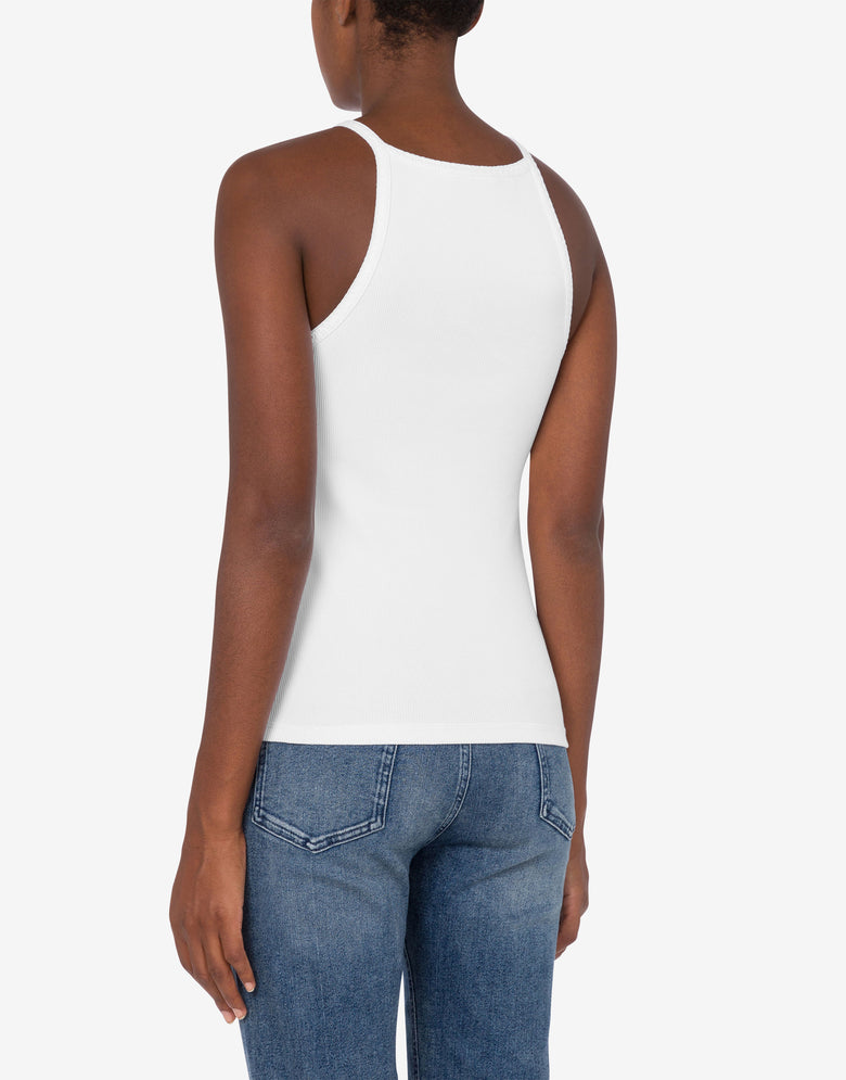 弹力棉罗纹面料背心 白色 Moschino Jeans 2