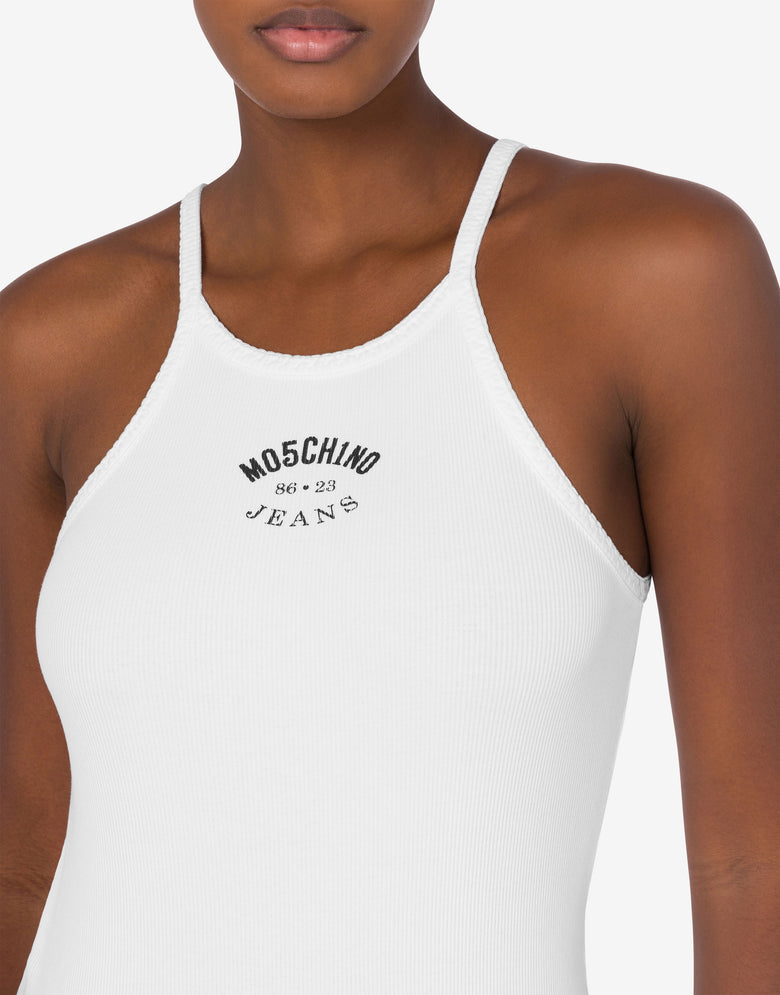 «Tank top» de algodón elástico acanalado Blanco Moschino Jeans 3