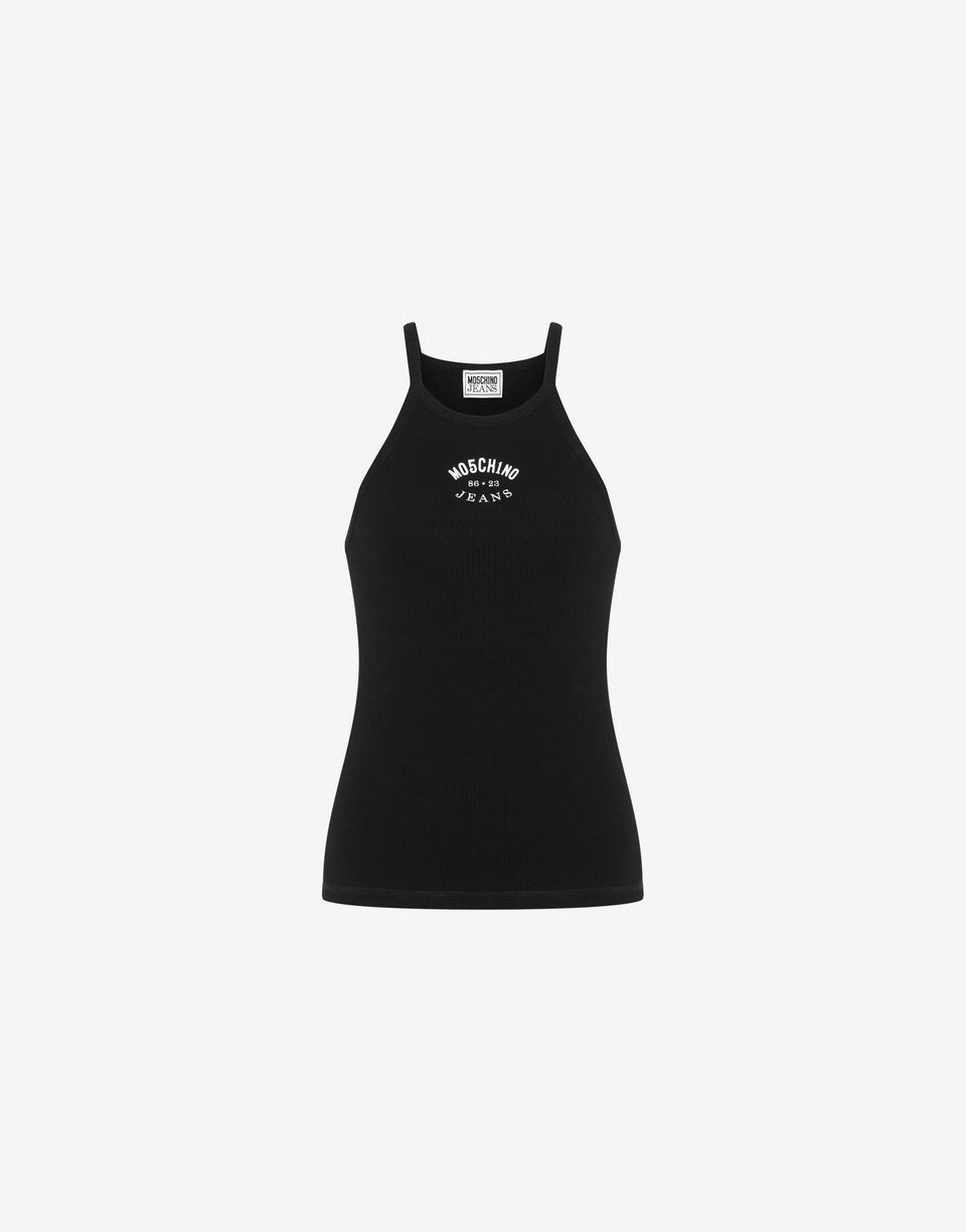 «Tank top» de algodón elástico acanalado Negro Moschino Jeans 0