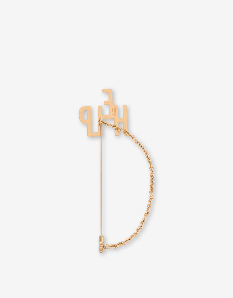 HELP Chain Brooch Gold Moschino 1