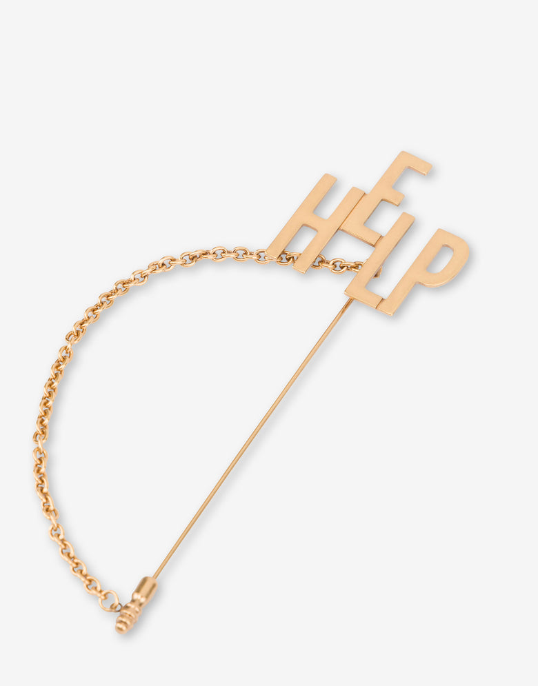 HELP Chain Brooch Gold Moschino 2