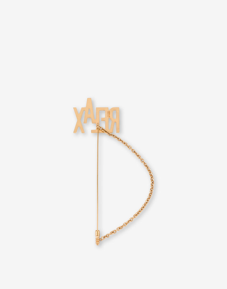 RELAX Chain Brooch Gold Moschino 1
