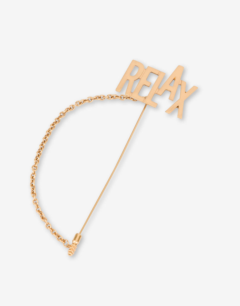 RELAX Chain Brooch Gold Moschino 2