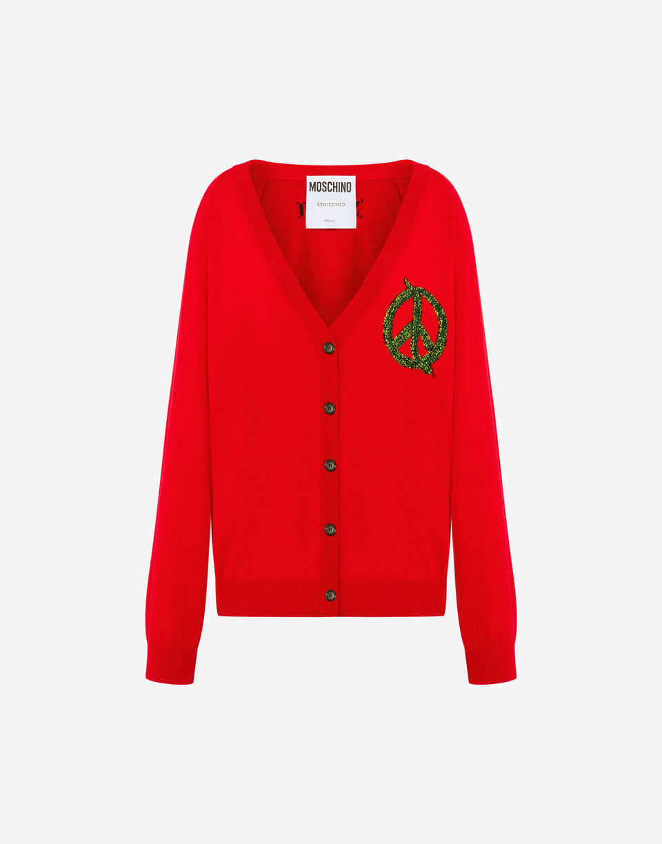 Cárdigan de lana Lunar New Year Rojo Moschino 0