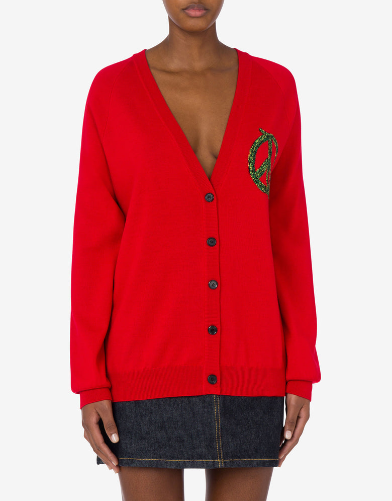 Cárdigan de lana Lunar New Year Rojo Moschino 1