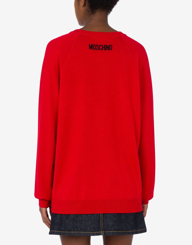 Cárdigan de lana Lunar New Year Rojo Moschino 2