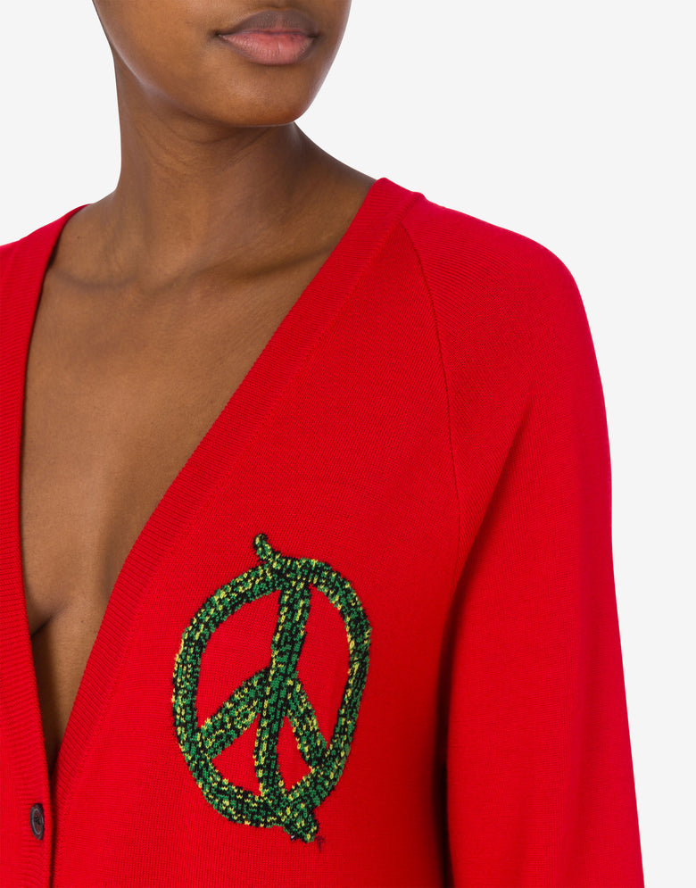 Cárdigan de lana Lunar New Year Rojo Moschino 3