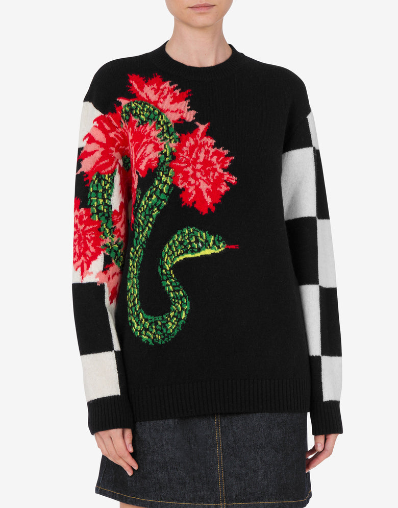 Wool pullover Lunar New Year Black Moschino 1