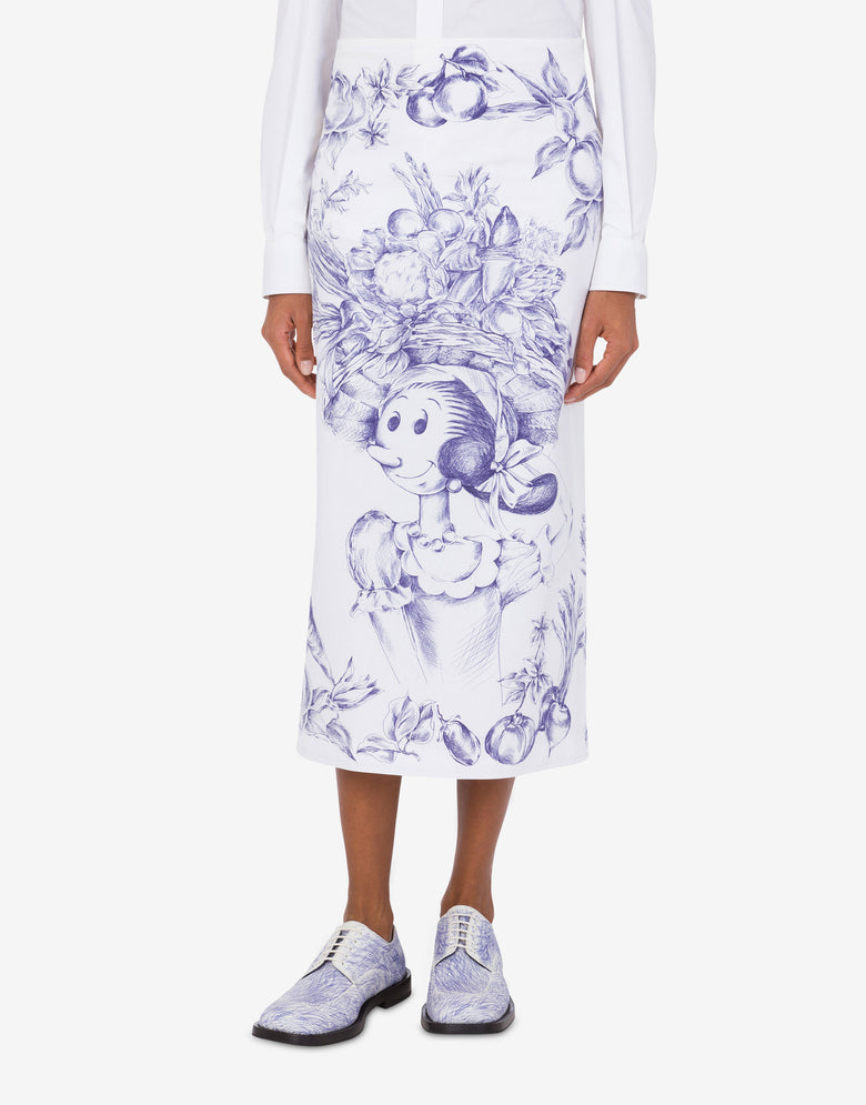 Falda de popelín Olivia Blanco Moschino 1