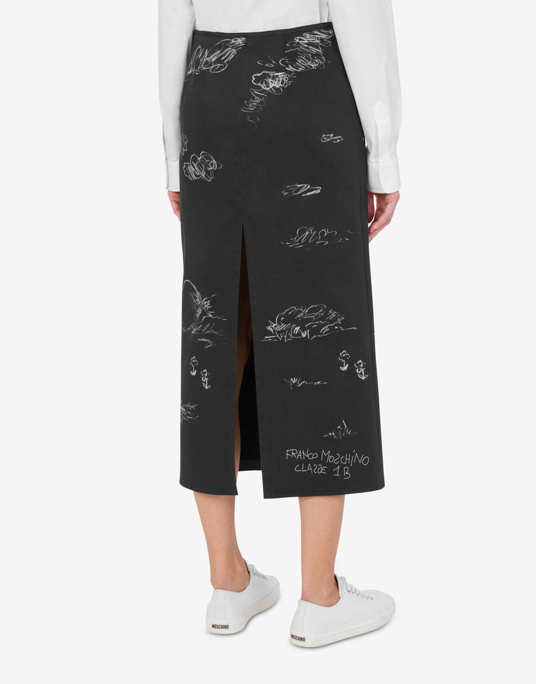 Stretch cotton satin skirt Black Moschino 2