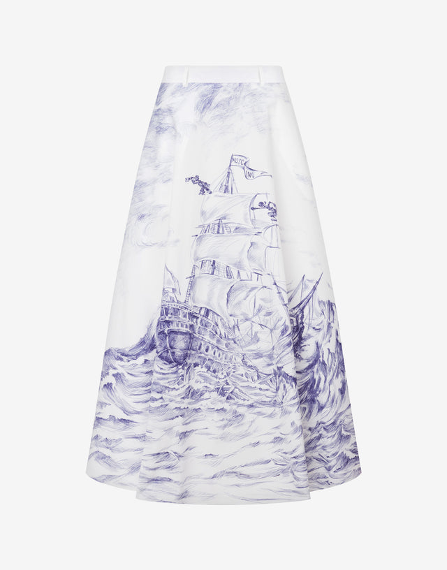 Long poplin skirt Olivia White Moschino 0