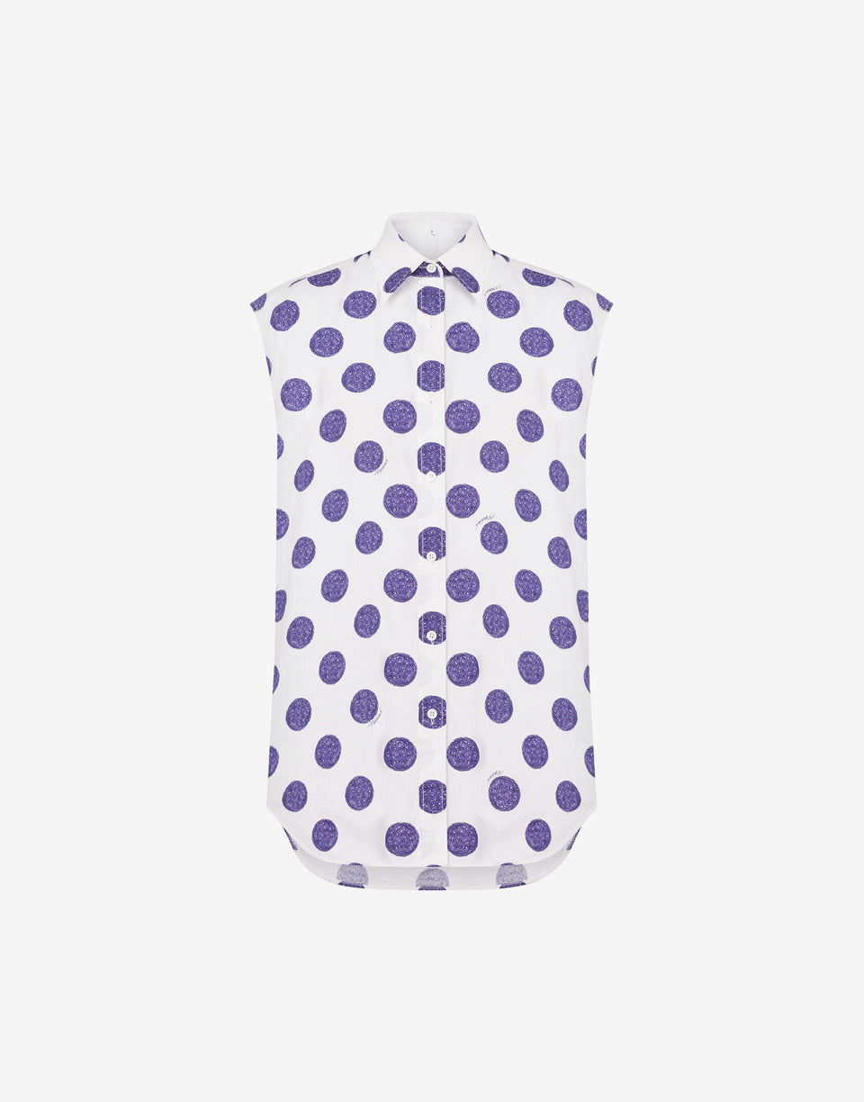 Biro Polka Dots poplin top White Moschino 0