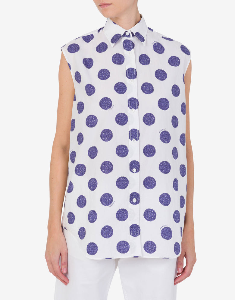 Biro Polka Dots poplin top White Moschino 1