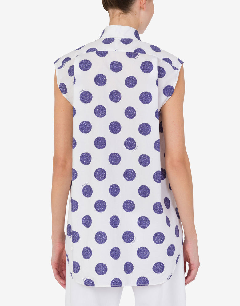Biro Polka Dots poplin top White Moschino 2