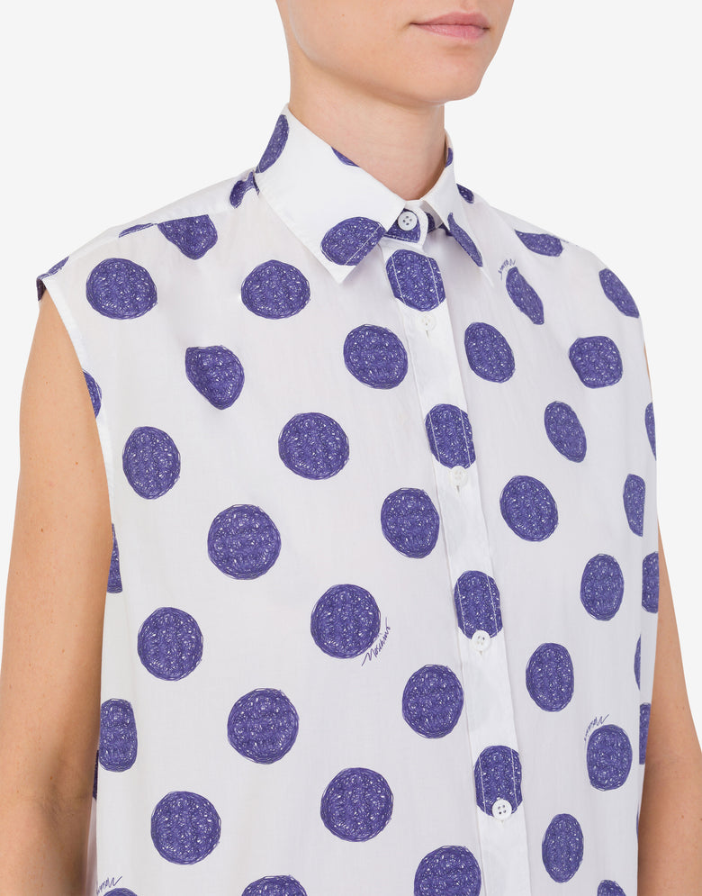 Biro Polka Dots poplin top White Moschino 3