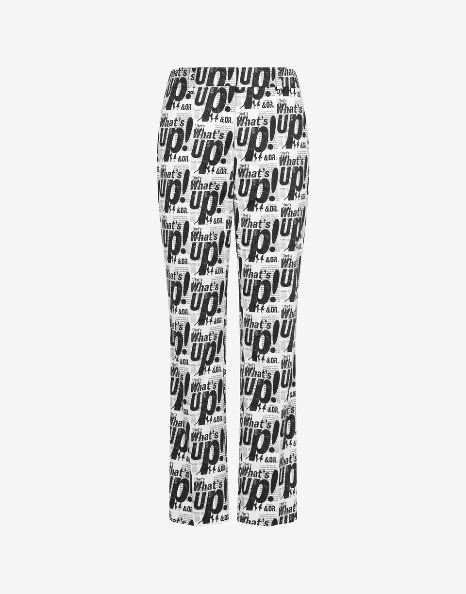Pantalón de satén de algodón elástico "What's up Negro Moschino 0