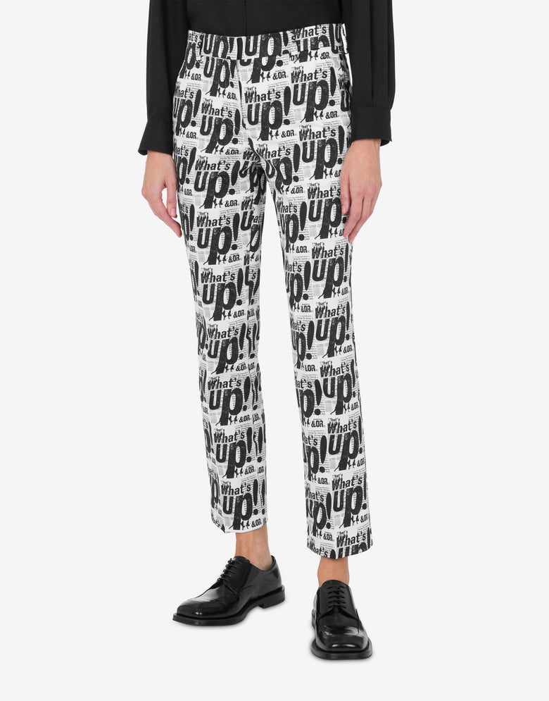 Pantalón de satén de algodón elástico "What's up Negro Moschino 1