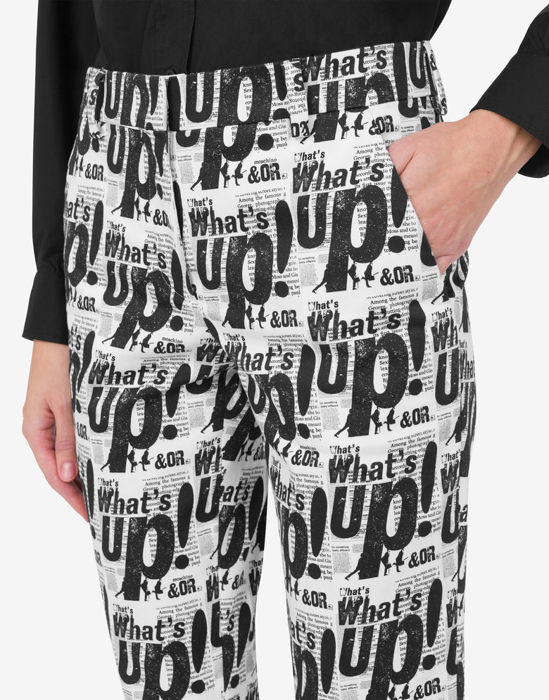 Pantalón de satén de algodón elástico "What's up Negro Moschino 3