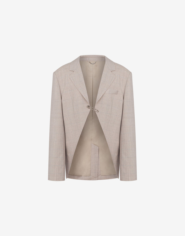 Chaqueta de paño de lana Beige claro Moschino 0
