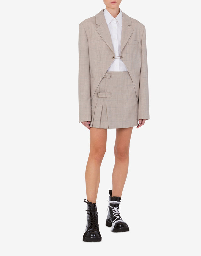 Chaqueta de paño de lana Beige claro Moschino 1