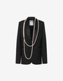 Chaqueta de un solo pecho con maxi collares 