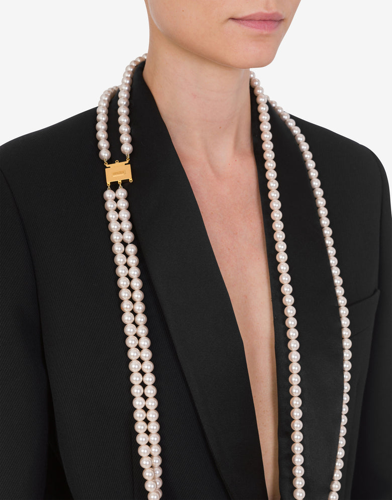 Chaqueta de un solo pecho con maxi collares  Negro Moschino 3