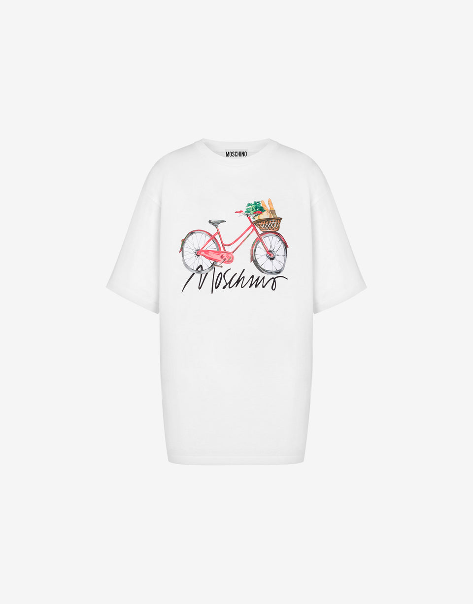 Organic jersey T-shirt with print White Moschino 0