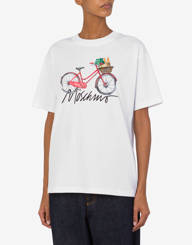 Organic jersey T-shirt with print White Moschino 1