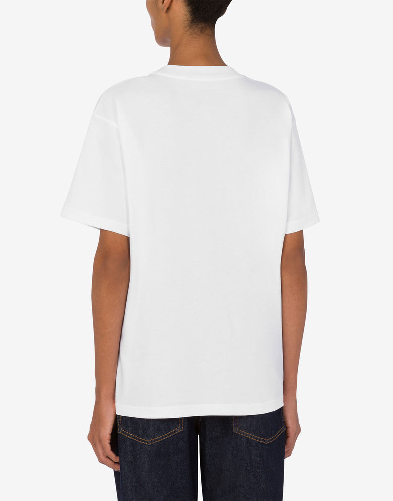 Organic jersey T-shirt with print White Moschino 2