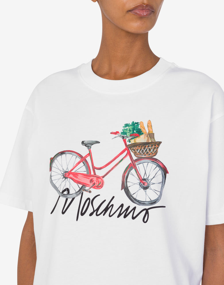 Organic jersey T-shirt with print White Moschino 3