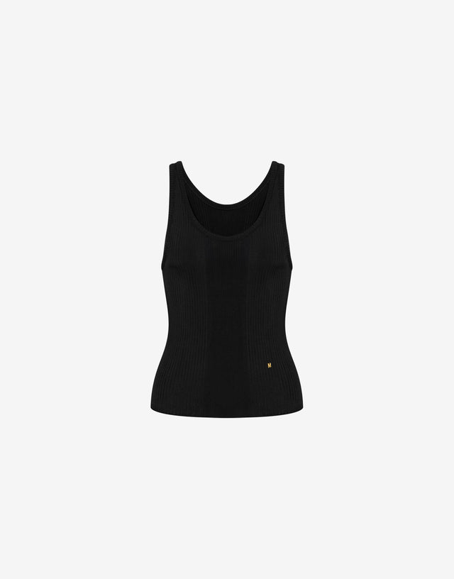 Shiny viscose tank top Golden M  Moschino 0