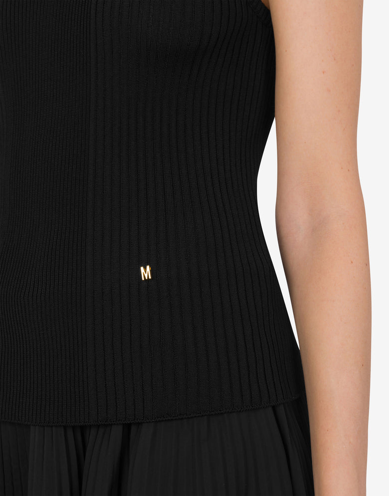 Camiseta de tirantes de viscosa brillante Golden M  Moschino 3