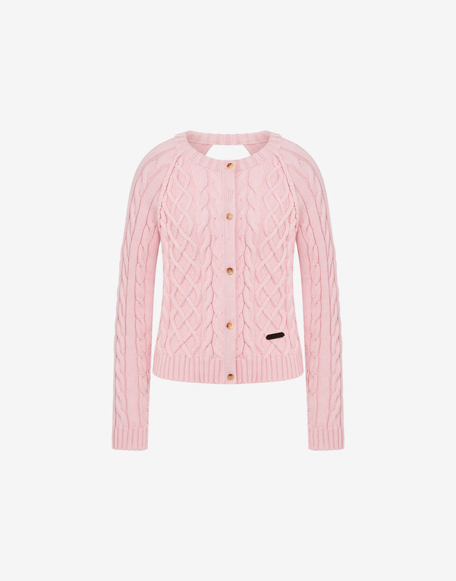 Organic cotton blend cardigan Pale pink Moschino 0