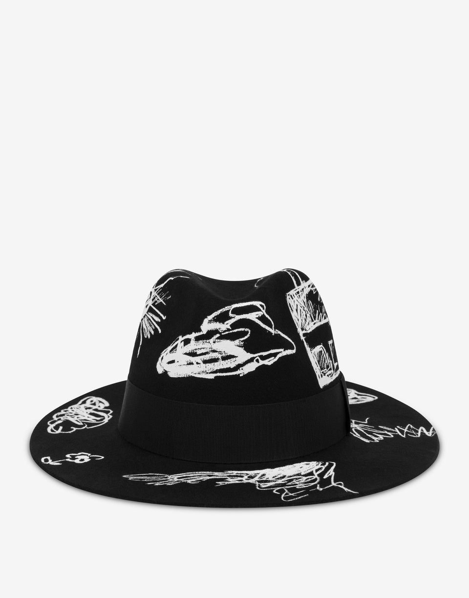 Dibujos gorro de lana Negro Moschino 0