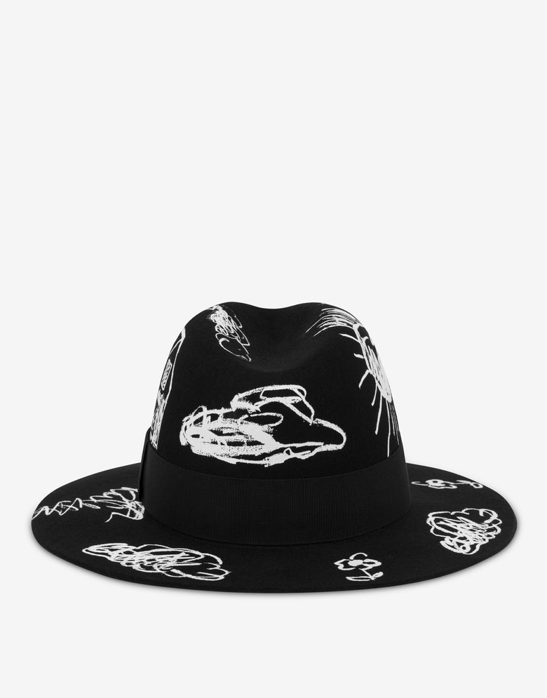 Dibujos gorro de lana Negro Moschino 1