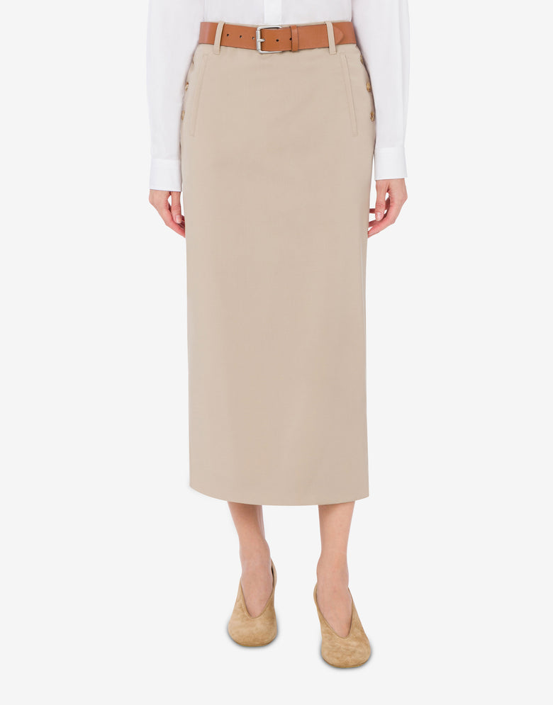 Falda de lona Tailored Twist Beige claro Moschino 1