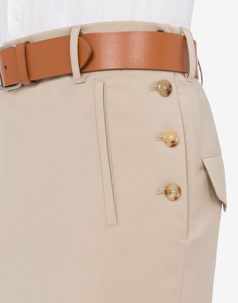 Falda de lona Tailored Twist Beige claro Moschino 3