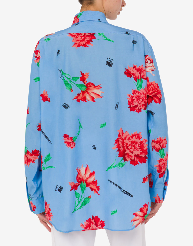 Camisa de lona Allover Carnation Print Celeste Moschino 2