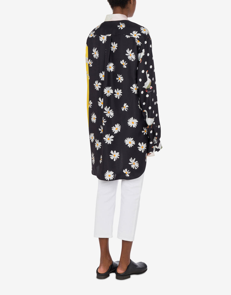 Silk Twill Shirt Patchwork Multicoloured Moschino 2