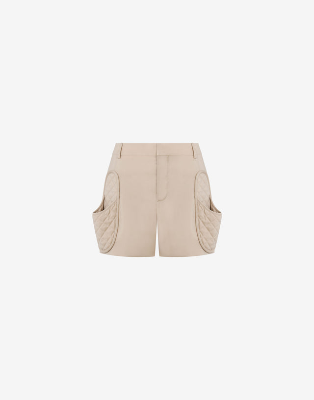 Wool Canvas Shorts Slippers Light brown Moschino 0