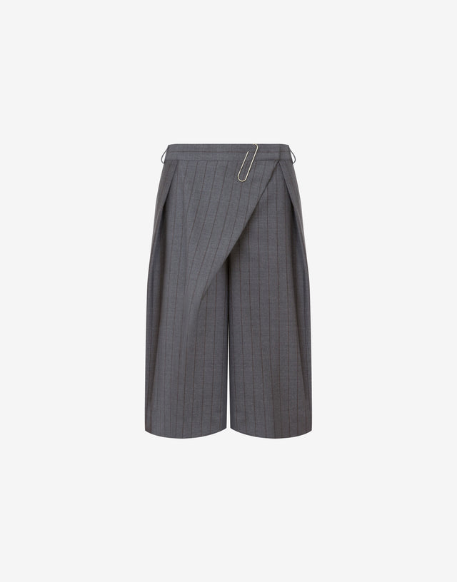 Wool Pinstripe Bermuda Shorts Office Inspiration Dark grey Moschino 0
