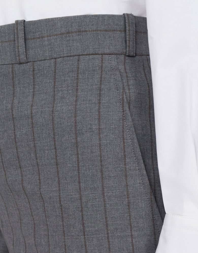 Wool Pinstripe Trousers Dark grey Moschino 3
