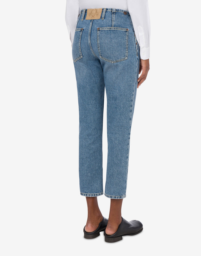 Pantalones vaqueros Laurel Crown Logo Blue Denim Moschino 2