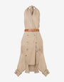 Cotton Canvas Dress with Trench Details