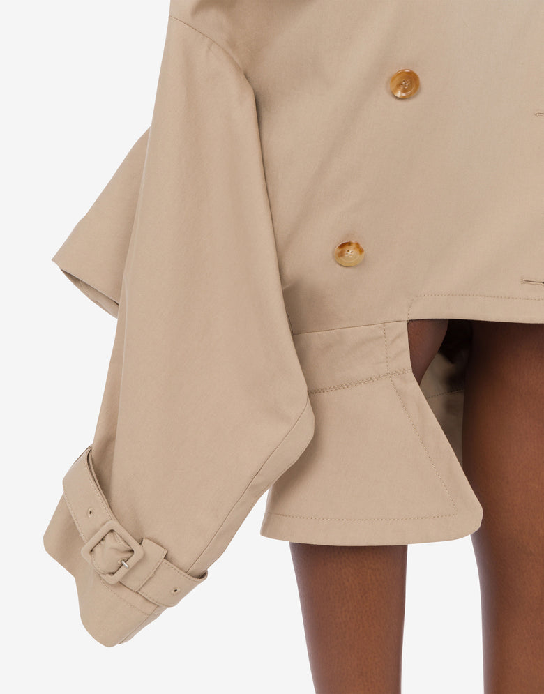 Cotton Canvas Dress with Trench Details Light brown Moschino 3