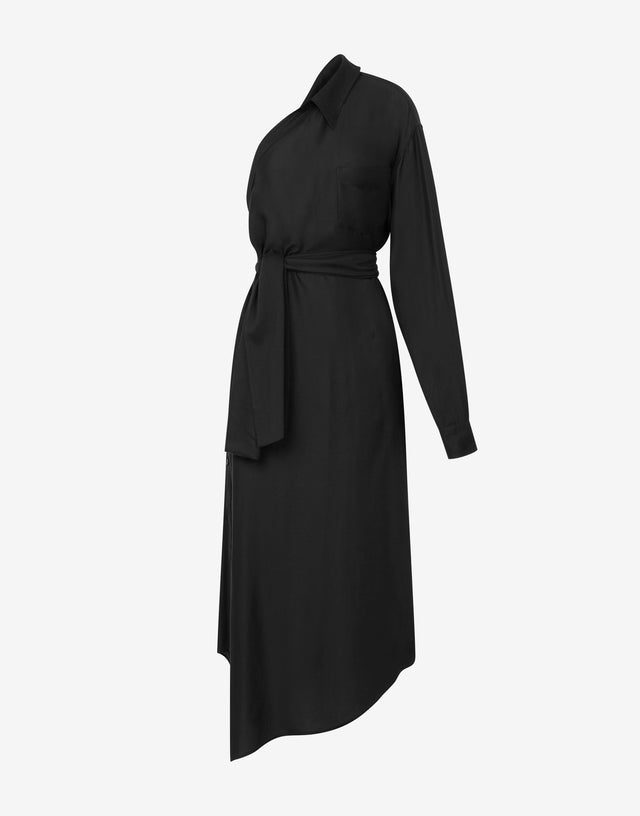 One-Shoulder Dress Tailored Twist Black Moschino 0