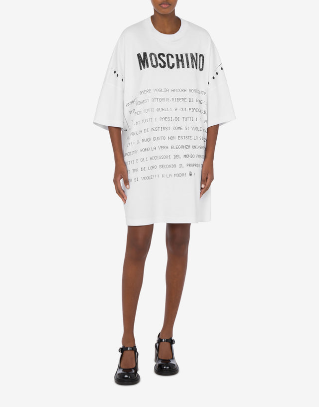 Interlock Dress Archive Message White Moschino 1